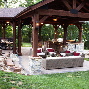 Sunset Hills Woodland Estate Pavilion & Custom Outdoor Kitchen