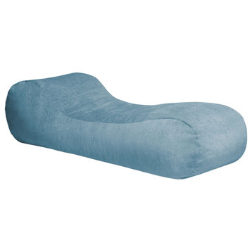 Arlo Chaise Lounge Bean Bag Chair, Premium Chenille, Turquoise