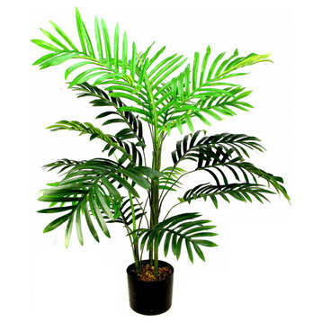 3 Feet Aritificial Paradise Palm Tree Plant In Plastic Pot, Green
