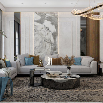Luxury Contemporary Villa Living Room Design – Dubai, UAE