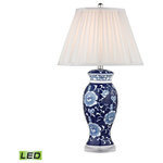 Elk Home - Elk Home D2474-LED Dimond - 28" 9.5W 1 LED Hand Painted Table Lamp - Hand-painted Table Lamp in Blue and WhDimond 28" 9.5W 1 LE Blue/White Pure Whit
