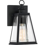 Quoizel - Quoizel PAX8305MBK One Light Outdoor Wall Lantern, Matte Black Finish - Illuminate your home's exterior with the Paxton collection. Sleek lines and a tapered silhouette combine to make a timeless statement that is simple, yet stylish. Constructed with clear beveled glass and a matte black finish, these fixtures are built to last. Bulbs Not Included, Number of Bulbs: 1, Max Wattage: 100.00, Bulb Type: E26, Power Source: Hardwired
