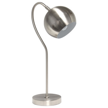 Elegant Designs Half Moon Table Lamp, Brushed Nickel