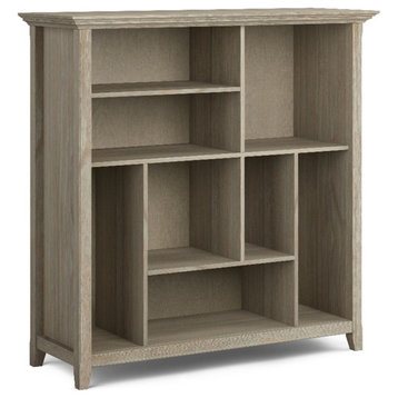Amherst SOLID WOOD 44x 44" Transitional Bookcase in Distressed Grey