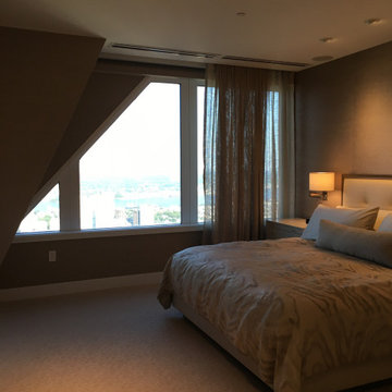 Two Liberty Place, Master Bedroom, Room Darkening Motorized Shade & Sheer Motori
