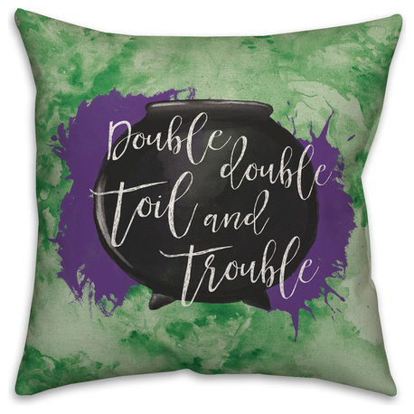 Double Double Toil And Trouble 16"x16" Throw Pillow