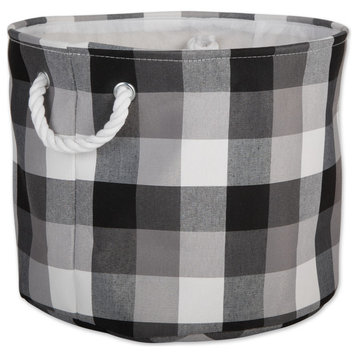 DII Polyester Bin Tri Color Black Round Large 15"x16"x16"