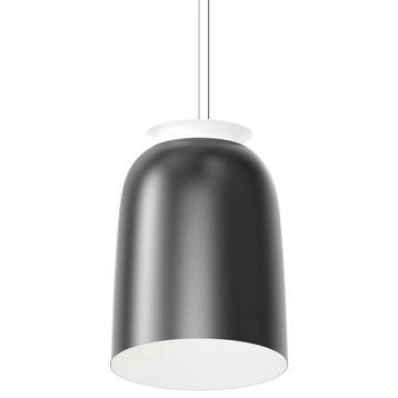 Belle Flare LED Bell Pendant, Satin Black, Tall
