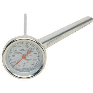 Analog Meat Thermometer with Handle Stainless Steel 2" Dial
