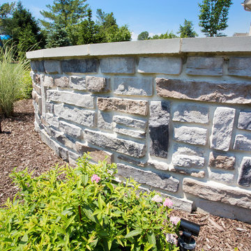 Warren, NJ Beautiful transformation - Blue stone patio with pergola and fire pit