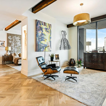 White Oak Herringbone — Open Plan Field and Border, Buckhead High-Rise Atlanta