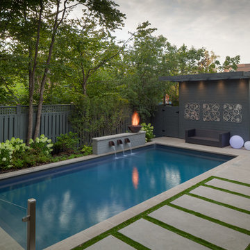 Custom Cabana, Feature Wall and Vinyl Pool Project - North York