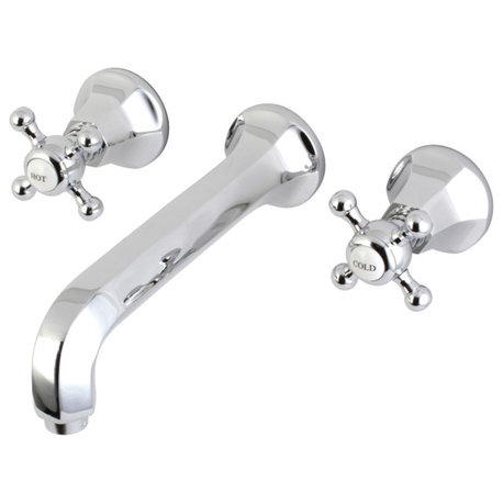 Kingston Brass Wall Mount Bathroom Faucet, Polished Chrome