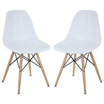 Pyramid Dining Side Chairs Set of 2, White