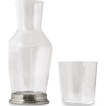 Match Bedside Carafe and Tumbler, Pewter