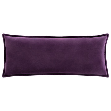 Cotton Velvet CV-031 Pillow Cover, Dark Purple, 12"x30", Pillow Cover Only