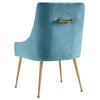 Beatrix Velvet Side Chair, Sea Blue