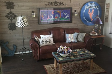 Example of a mountain style living room design in Phoenix