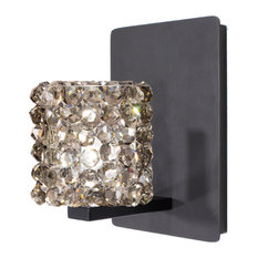 WAC Lighting Mini Haven LED Wall Sconce With Black Ice Glass, Rubbed Bronze