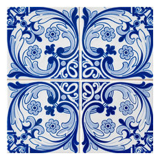 6"x6" Blue Cloud Peel And Stick Removable Tiles