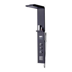ADM Bathroom Design - ADM Shower Panel System With Handheld Shower Sprayer, Black, 59" - Shower Panels And Columns