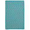 Outdoor Houndstooth Tweed Turquoise 12' Square, Square, Braided Rug