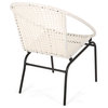 Jack Outdoor 2 Seater Faux Rattan Chat Set, White and Black