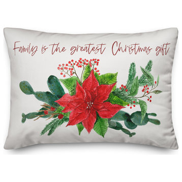 Family is the Greatest Christmas Gift 14x20 Spun Poly Pillow