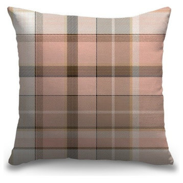 "Pink Madras Plaid Tweed" Pillow 20"x20"