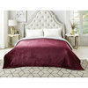 Purple Knitted PolYester Solid Color Plush Queen Blanket