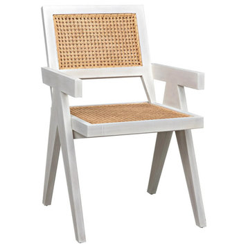 Pearson Chair With Caning, White Wash Set of 2