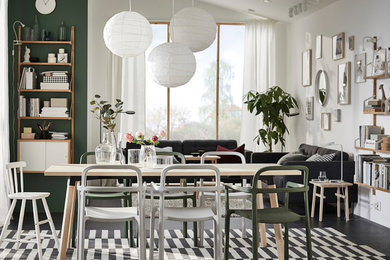 Cette image montre une salle à manger nordique.
