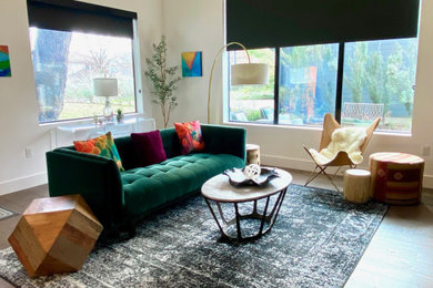 Large trendy living room photo in Austin