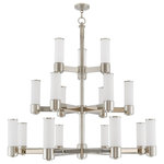 Livex Lighting - Weston, Polished Nickel - This stunning design features a polished nickel finish studded with hand blown satin opal white glass. This sleek design will brighten up entryways, living spaces and dining areas.