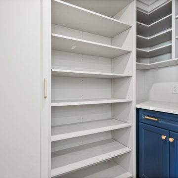Condo renovation with eye catching blue cabinets