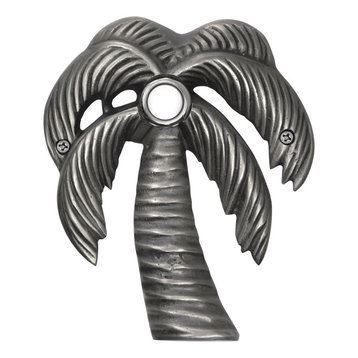 Brass Palm Tree Doorbell in 4 Finishes, Pewter