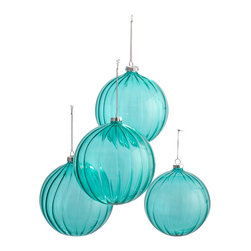 LINES OF STYLE ORNAMENTS &ndash; GREEN - SET OF 4 - Products