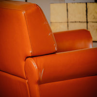 GDF Studio Canton Orange Leather Club Chair