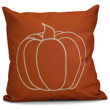 Pumpkin Pie Geometric Print Pillow, Orange, 20"x20"