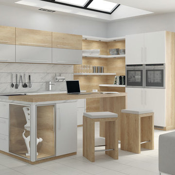 White Kitchen with Maple accents