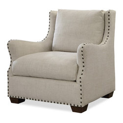 Connor Belgian Linen Slope Arm Upholstered Chair - Armchairs And Accent Chairs