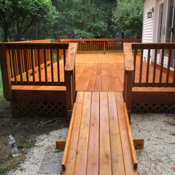 Deck with wheel chair ramp restoraion