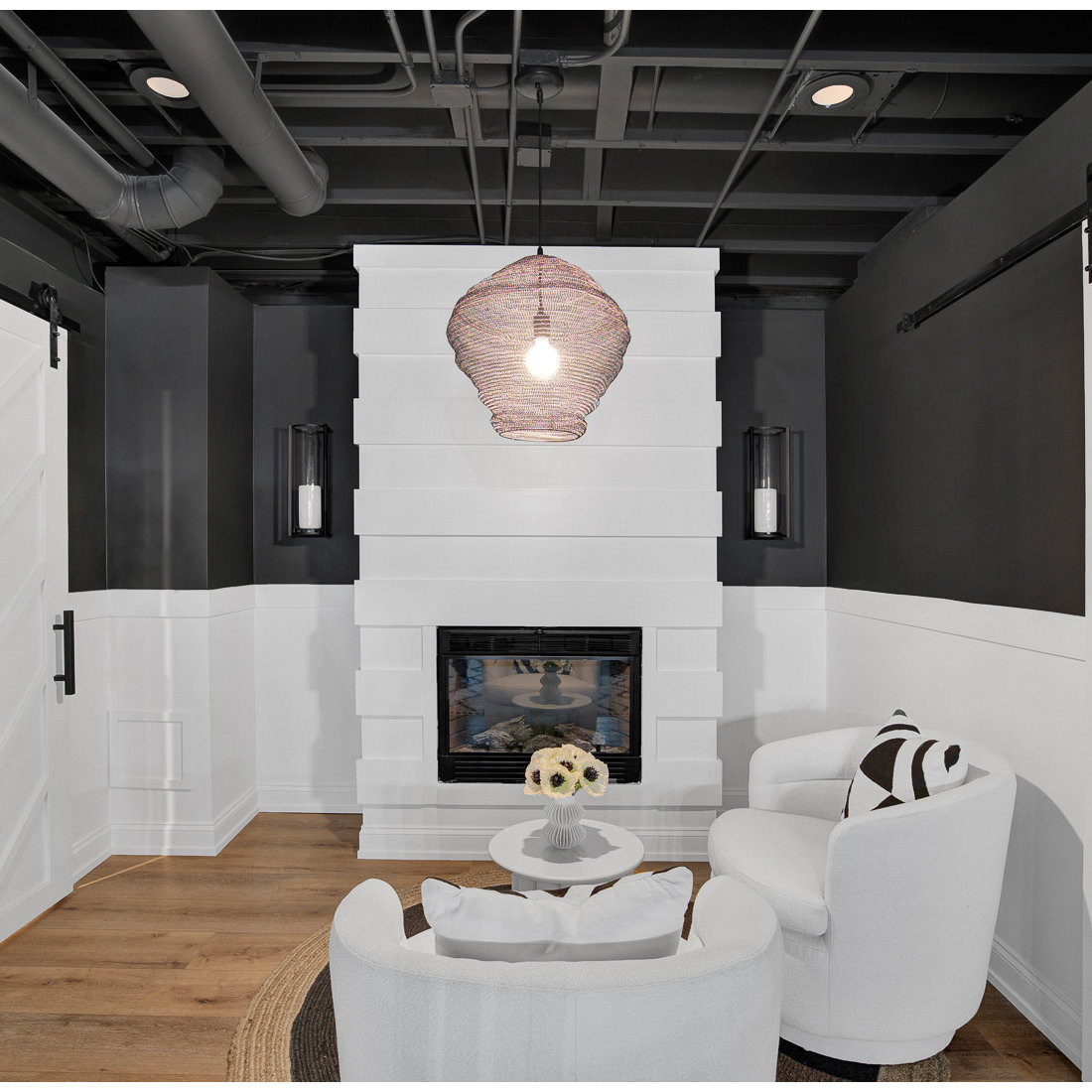 Naperville Modern Rustic Basement