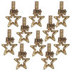 Luxe Metallic Gold Leaf Medium Star Ornament Set 10 Hanging 8.5 in Open Outline