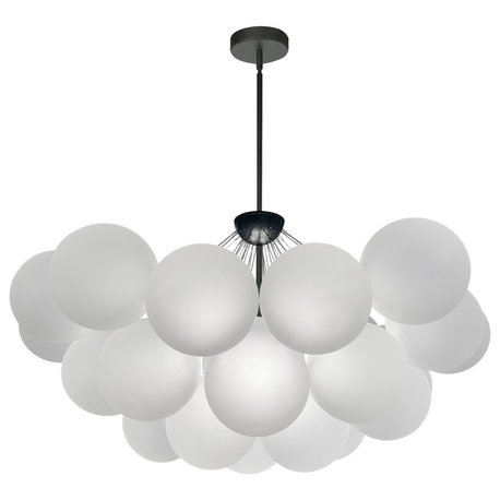 8-Light Contemporary Globe Chandelier Miles, Matte Black