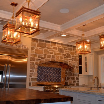 Copper Lanterns, Hanging Island Lighting