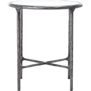 Jessa Round End Table Silver