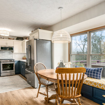 Transitional Kitchen Remodel With a New Bench Seating Area