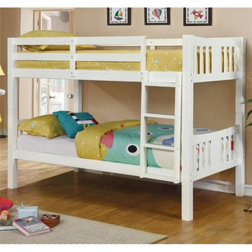 Furniture of America Edith Wood Full over Full Bunk Bed in White