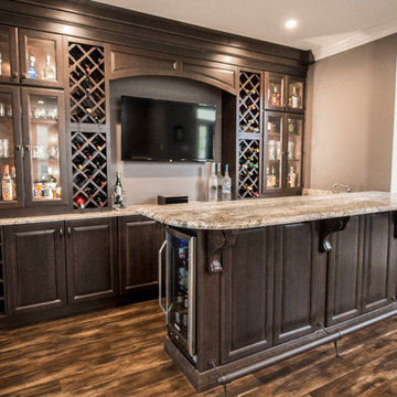 Entertainment Center with Bar in South Jersey Residence